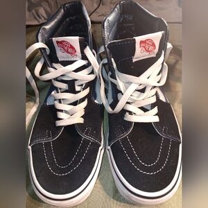 Vans Black and White High-Top Sneakers